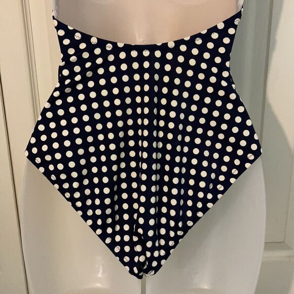 J. Crew Navy Blue & White Polka Dot Swimsuit 6 - Picture 9 of 13